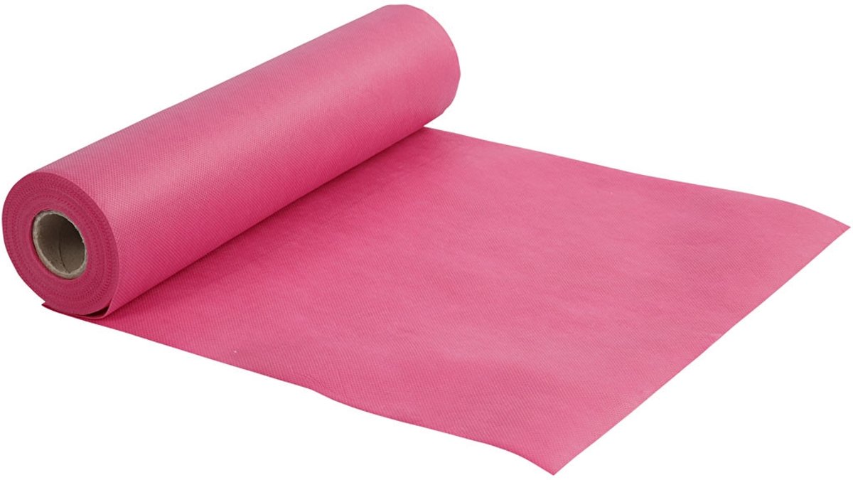 Tafelloper van imitatiestof, roze, b: 35 cm,  70 g/m2, 10m [HOB-595009]